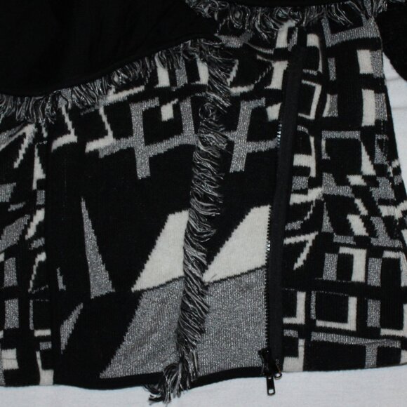 Didier Parakian wool angora mohair blend sweater large collar sequins Size 5? - Picture 3 of 8